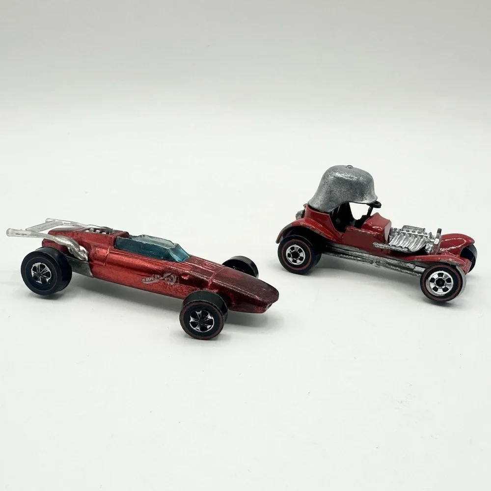 Vintage Hot Wheels Redline Red Indy Baron & Red Baron Toy Car READ